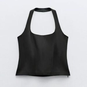 Zara Black Corset Halter Top